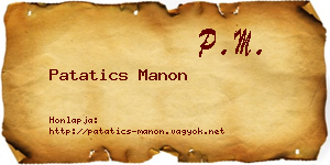 Patatics Manon névjegykártya